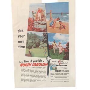 Vintage 1959 North Carolina Pick Your Own Tine Ad Advertisement